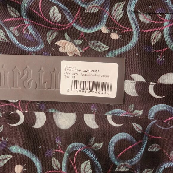 Long maxi dress with snakes and moons long sleeves from Disturbia size 10 - Picture 5 of 5